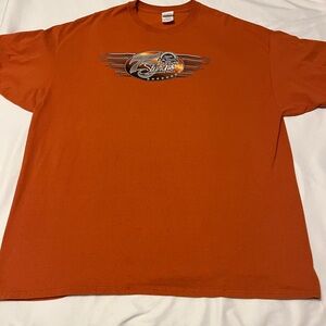 Sturgis 75th Motorcycle Rally T-shirt  Men’s 2X Orange Short Sleeve 1938-2015